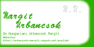 margit urbancsok business card